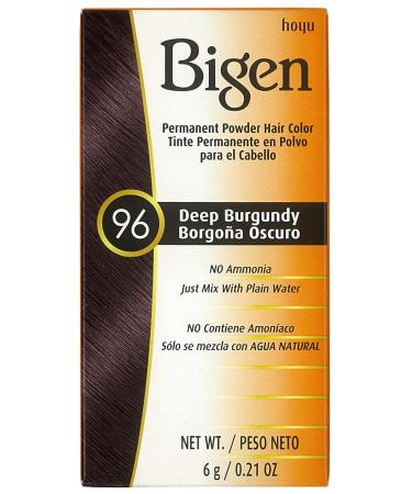 Bigen Permanent Powder Hair Color 96 Deep Burgundy 1 ea 0.21 oz