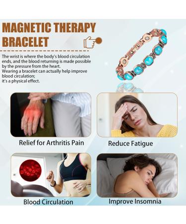 EnerCoppeX Copper Magnetic Bracelet for Women - Turquoise Jewelry with 3500 Gauss Magnet (COB-0173) - Buy Online on SooperMarket.com