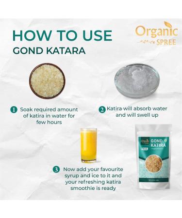 Organic Spree Pure Natural Gond Katira - Tragacanth Gum - Gomme adragante - Goma Tragacanto - 250grams (8.81 oz) - Buy Online on SooperMarket.com