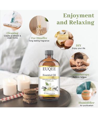 Vanilla Essential Oil 118ml - Therapeutic Grade with Glass Dropper | 4oz Vanilla Oil for Diffusers - Buy Online on SooperMarket.com