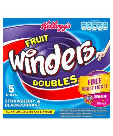 Kelloggs Fruit Winders Rolls Strawberry & Blackcurrent 5 x 17g