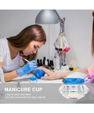 Minkissy Nail Art Dappen Dish Diamond Shape Nail Crystal Bowl with Lid for Nail Acrylic Liquid Powder (Lake Blue) - Buy Online on SooperMarket.com