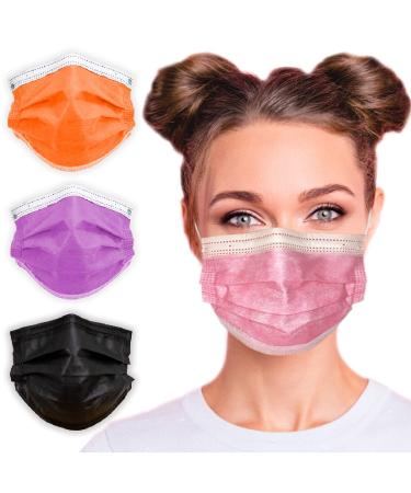 3-Ply Breathable Disposable Face Mask (Flamingo Pink) - Made in USA - Comfortable Elastic Ear Loop | Non-Woven Polypropylene | Block Dust & Air Pollution | For Business and Personal Care (50pcs) 5 Count (Pack of 10) Flamingo Pink