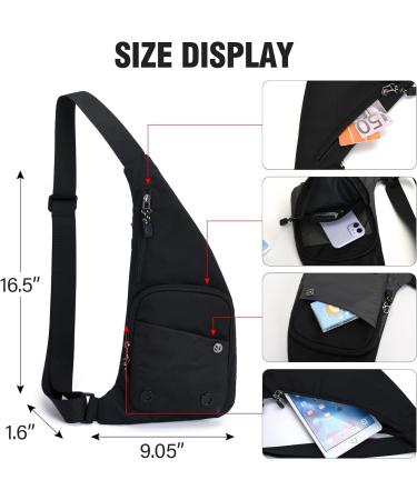 Peicees Sling Bag | Shoulder Backpack with Multiple Pockets for Outdoor Activities | Black - Buy Online on SooperMarket.com