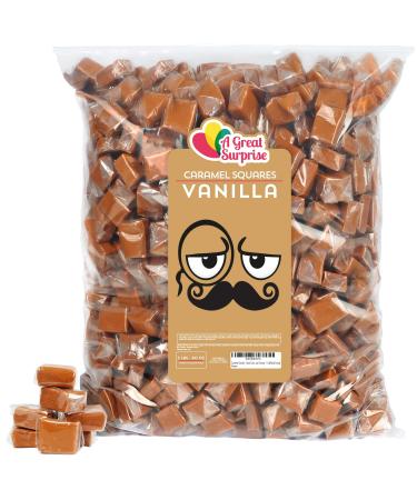 Caramel Candy - Bulk Caramel Creamy Squares - Caramels Vanilla Dulce De Leche - Brown Candy - 5 LB Bulk Candy