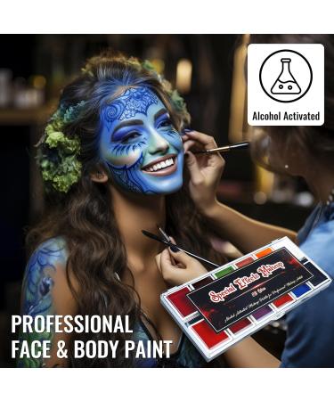 12 Colors Alcohol Activated SFX Makeup Palette - Professional Waterproof Face & Body Paint for Cosplay Theatre & Film - Buy Online on SooperMarket.com