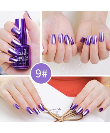 Purple Nail Polish Nail Varnish Chrome Metallic Mirror Quick Dry Metal Effect No UV Needed Nail Art Polish Chrome Nail Polish Nail for DIY Nail Art Manicure at Home - Buy Online on SooperMarket.com