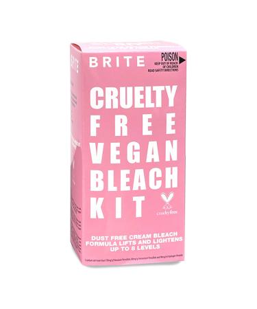 BRITE Bleach Kit. Vegan Dust-Free Ammonia-Free Low Odor Cruelty-Free Cream Bleach Formula 8.4 oz