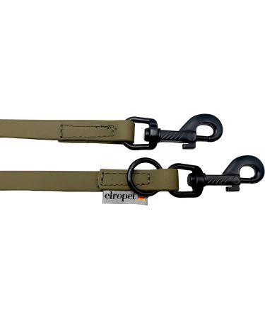 Adjustable Biothane Dog Leash - Black Hook | Olive Green 2m x 13mm | Small & Large Dogs | International Shipping - Buy Online on SooperMarket.com