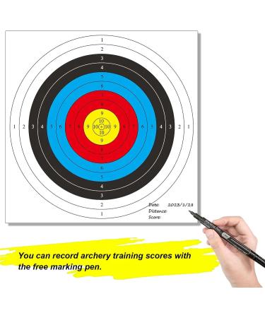 Archery Targets Paper - 30pcs Standard 10 Rings 16x16 in - Backyard Bow Arrow Targets for Hunting & Practice Accessories - Buy Online on SooperMarket.com