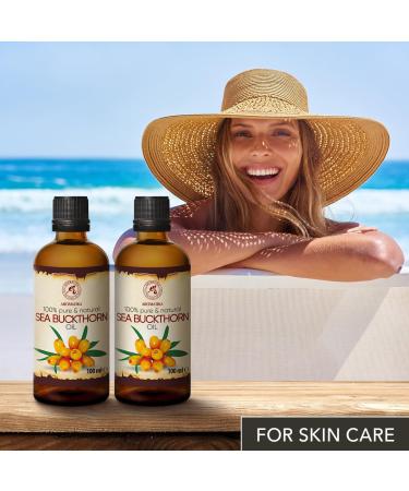 Pure Sea Buckthorn Oil 200ml - Cold-Pressed Sanddorn Oil for Skin & Body Care - Natural Hippophae Rhamnoides Carrier Oil - Buy Online on SooperMarket.com