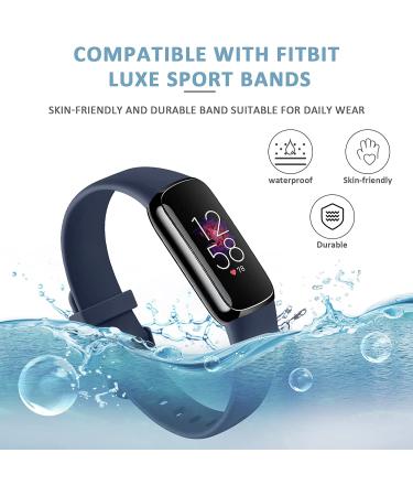 Funeng 3 Pack Silicone Bands for Fitbit Luxe - Large Black/Navy Blue/Gray - Sport Replacement Wristbands for Men and Women - Buy Online on SooperMarket.com
