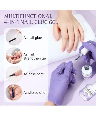 Saviland 15ML 4-in-1 Nail Glue Set for Fake Nails & Poly Gel - Super Strong Gel Base Strengthen, Slip Solution, Nail Repair Treatment - 2pcs - Buy Online on SooperMarket.com