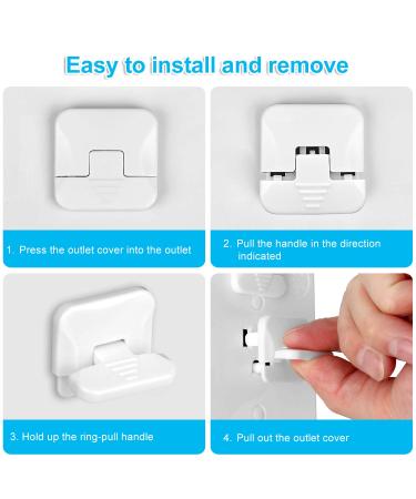 Outlet Covers (45 Pack) with Hidden Pull Handle Baby Proofing Plug Covers 3-Prong Child Safety Socket Covers Electrical Outlet Protectors Kid Proof Outlet Cap 45 Count (Pack of 1) - Buy Online on SooperMarket.com