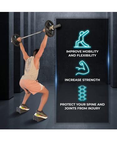 Power Adjustable Gymnastics Squat Wedge Blocks (4PCS) | Non-Slip Ramp for Deadlifts, Calf Stretches | Slant & Incline Board for Physical Therapy, Yoga, Foot Stretching - Buy Online on SooperMarket.com
