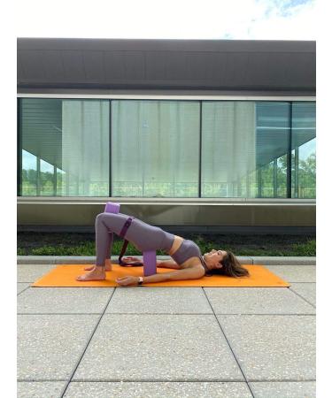 Clever Yoga 2 Pack Blocks and Strap Set - Lightweight High Density Foam Blocks (9x6x4 Inches) & 8FT Cotton Strap for Yoga Beginners - Purple - Buy Online on SooperMarket.com