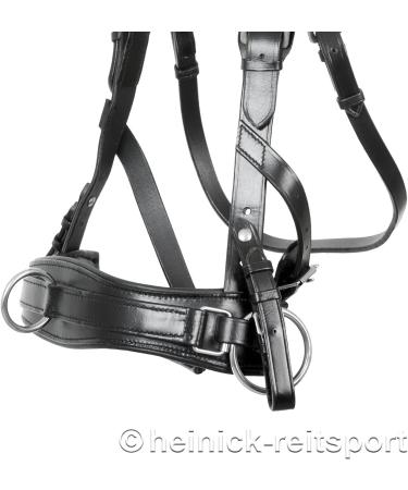 Heinick-Reitsport Professional Leather Cavesson with Bit Strap - ProLine Black for Warmblood/Thoroughbred | International Shipping Available - Buy Online on SooperMarket.com
