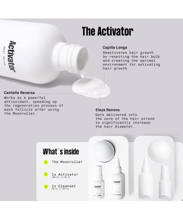 Hair Growth Kit - Activator Serum & Moonroller Follicle Stimulator | 50-Day Supply for Fuller Hair - Buy Online on SooperMarket.com