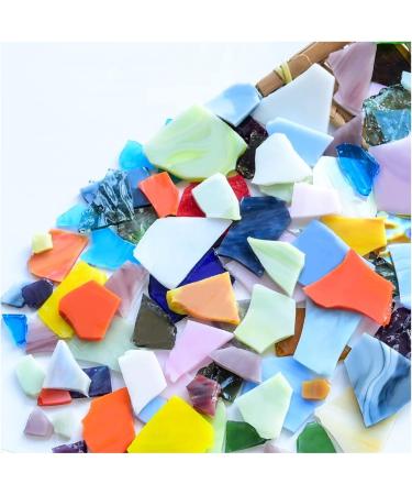 Iridescent Orange Cathedral Mosaic Glass Sheets - 7oz Opaque Glass Tiles for Mosaic Art Crafts - Buy Online on SooperMarket.com