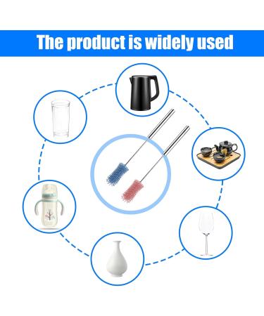 Toatelu Silicone Bottle Brush Set - 2-Piece Long Handle & Rotating Hygienic Cleaning for Baby Bottles & Food Glasses - Buy Online on SooperMarket.com