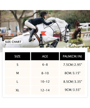 Amoy Kids Horse Riding Gloves - Breathable Anti-Slip Equestrian Mitts Black L (Age 10-12) - Buy Online on SooperMarket.com
