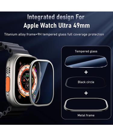 BAZO Apple Watch Ultra Screen Protector - 49mm Titanium Frame with 9H Tempered Glass - Buy Online on SooperMarket.com