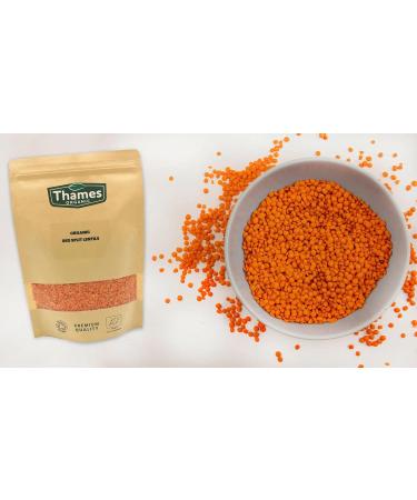 Organic Red Split Lentils - High Fibre High Protein No Additives No Preservatives Raw Vegan GMO-Free Certified Organic - Perfect for Soups Curries - Thames Organic 500g 500 g (Pack of 1) - Buy Online on SooperMarket.com