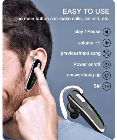 Ybtoo Bluetooth Headset V5.1 - Ultralight Wireless Handsfree Earpiece with Noise Cancellation Mic - Buy Online on SooperMarket.com