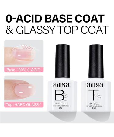 AILLSA Nude Pink Gel Nail Polish Set Milky White Red Jelly Neutral Gel Polish with Base and Top Coat Long Lasting All Season Color Soak Off U V L ED Manicure Art Salon DIY at Home 7Pcs 8ML Red White - Buy Online on SooperMarket.com