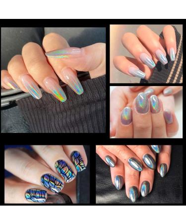 Holographic Nail Powder Set - Chrome Rainbow Unicorn Effect with Sponge Tool - 3pcs 0.04oz - Nail Art Glitter Dust for DIY Manicure - Buy Online on SooperMarket.com