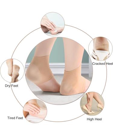 3 Pairs Gel Heel Protectors Padded Heel Socks Heel Support for Plantar Fasciitis Silicone Moisturizing Socks Ventilate Gel Socks for Open Toe Care Skin Cracked Heel Men Women - Buy Online on SooperMarket.com