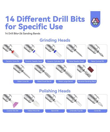 SAVILAND Professional Electric Nail Drill - 35000 RPM Rechargeable Acrylic Nail Art Kit with Drill Bits & Sanding Bands for Manicure & Pedicure - Perfect for Salon Use - Buy Online on SooperMarket.com