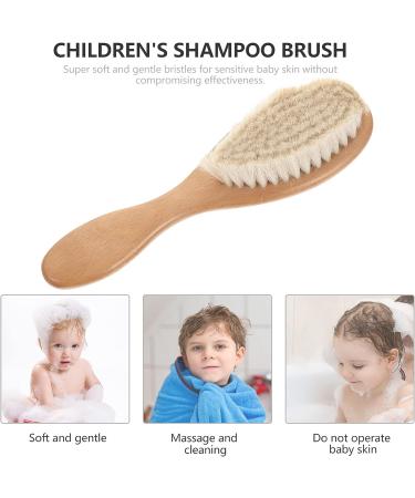 Kisangel Comb Cap Massaging Toddler Hair Brush - Natural Bristles, Wooden Massager for Kids - Perfect Gift for Baby Registry - Buy Online on SooperMarket.com