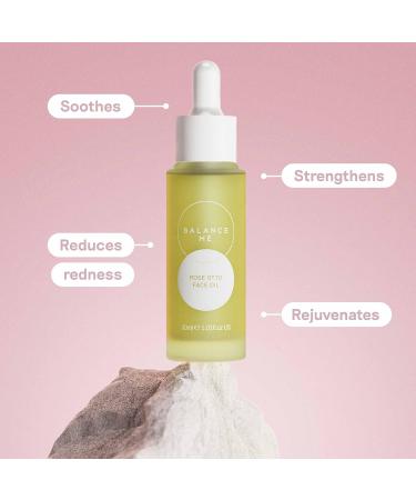 Balance Me Rose Otto Face Oil - Hydrating & Nourishing Vegan 100% Natural Calms Redness All Skin Types 1.01 Fl Oz - International Shipping Available - Buy Online on SooperMarket.com