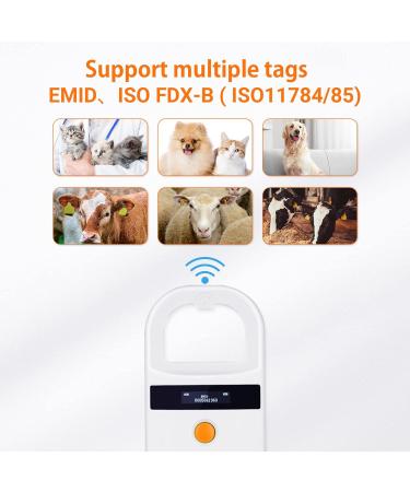 Tera Pet Microchip Reader Scanner RFID w/ OLED Display - Rechargeable & Portable - Supports EMID FDX-B - For Dog, Cat, Pig - Orange - Buy Online on SooperMarket.com