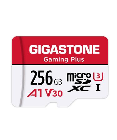 Gigastone 256GB Micro SD Card, Gaming Plus, MicroSDXC Memory Card for Nintendo-Switch, Wyze, GoPro, Dash Cam, Security Camera, 4K Video Recording, UHS-I A1 U3 V30 C10, up to 100MB/s, with Adapter