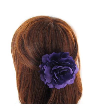 axy hair tie ladies flower hair ties girls hair band ponytail holder ponytail holder HGUM13 (purple)