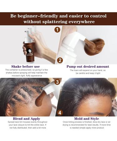 5 Pcs Wig Tool Kit 200ml Lace Tint Melting Hair Mousse Foam Mocha Dark Brown Toupees Spray Glue 75g Styling Wax Stick Pomade Gel Edge Control Brush Needle Tail Comb Wig Band 5 Pcs Wig Tool Set-Dark Brown-Pink - Buy Online on SooperMarket.com