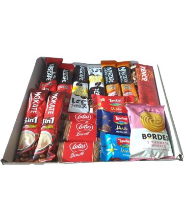 Coffee Gift Box For Men and Women| Coffee Lovers Gifts Set Hamper | Fantastic Letterbox gifts for Coffee Connoisseur | 9 Instant Coffee Sachets | Border Biscuits | Lotus Biscuits| Wafers| All Occasion - Buy Online on SooperMarket.com