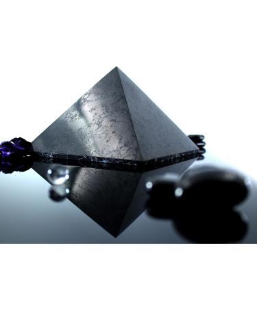 Heka Naturals 15cm Polished Shungite Pyramid | Black Stone Crystal for Home/Office Decor - Chakra Healing Meditation | 6 inch - Buy Online on SooperMarket.com