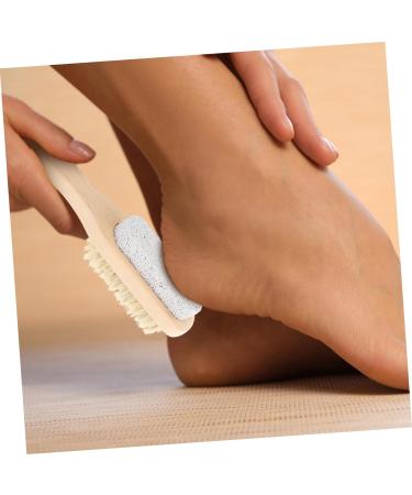 2 x Exfoliating Tool for Dead Skin Feet Grinding Tools Foot Care Brush Wooden Tools Foot on the Foot Wood 2 in 1 Pedicure Brush - Buy Online on SooperMarket.com