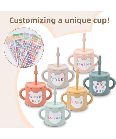 ROISDIYI Silicone Sippy Cup for Baby 6 Months | 8 OZ Spill-proof with Straw & Snack Cup-Lid | Easy Hold Handles | Sky Blue - Buy Online on SooperMarket.com