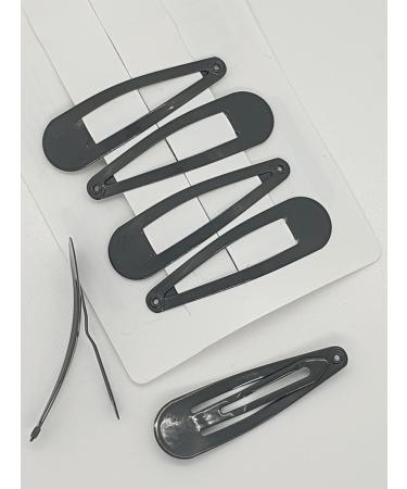 6 PCS Grey Metal Snap Hair Clips - 5CM Long | Hair Grip Pins - Buy Online on SooperMarket.com