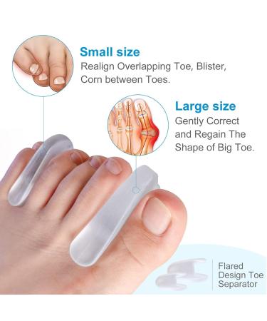 Toe Separators 8-Pack | Gel Spreader & Spacers for Hammer Toe Relief | Smooth Iron Big Toe Alignment Comfortable Correction - Buy Online on SooperMarket.com