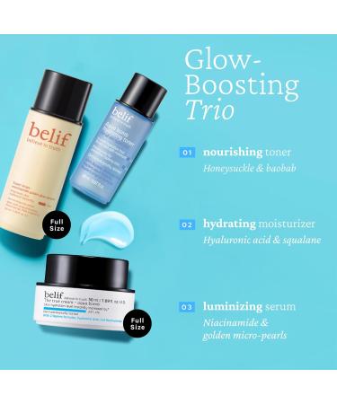 Buy belif Uncover Your Glow Set - Aqua Bomb Moisturizer Niacinamide Vitamin C Serum & Hydrating Toner | All Skin Types | Premium Korean Skin Care - Buy Online on SooperMarket.com