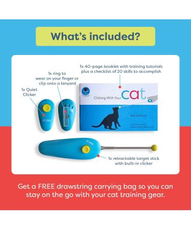 CAT SCHOOL Clicker Training Kit - 1 Cat Training Clicker 1 Target Stick 1 Step-by-Step Instruction Booklet - Clicker Tools for Cat Training Fist Bump Training Positive Behavior - Buy Online on SooperMarket.com