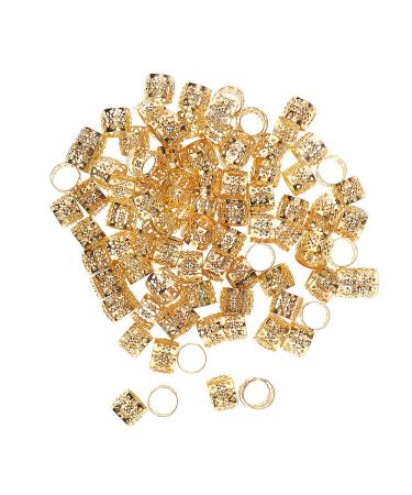 B Blesiya Lots 100 Pieces Hair Clip Rings Decorations Braid Hair Loops Headband Accessories Braiding Metal Cuffs Gold 10x8 mm 1 count (Pack of 100) Gold