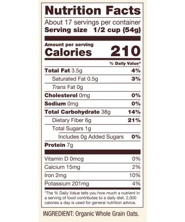 Bob's Red Mill Gluten Free Organic Old Fashioned Rolled Oats - 2 lb Pack - Premium Quality Oats - Buy Online on SooperMarket.com