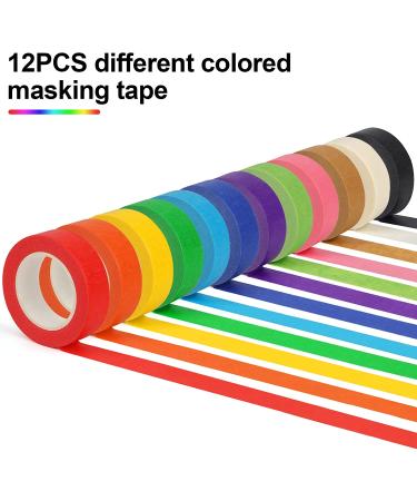 Guirnd 12PCS Colored Masking Tape Set - Kids Art Supplies, DIY Craft Tape Rolls - 1.7cm X 12m (2/3In X 13Yards) - Buy Online on SooperMarket.com