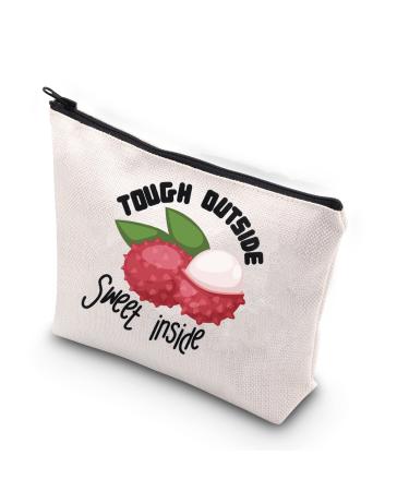 Lychee Makeup Mag Tough Outside Sweet Inside Bag Lychee Farmer Gift Lychee Fruit Tea Eat Lychee Amateur Gift (Tough Outside-UK)